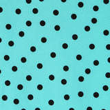 Spandex Polka Dot Popeline Schwarz 7mm Türkis - Ribes y Casals