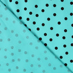 Spandex Polka Dot Popeline Schwarz 7mm Türkis - Ribes y Casals