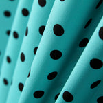Spandex Polka Dot Popeline Schwarz 7mm Türkis - Ribes y Casals