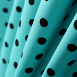 Spandex Polka Dot Popeline Schwarz 7mm Türkis - Ribes y Casals