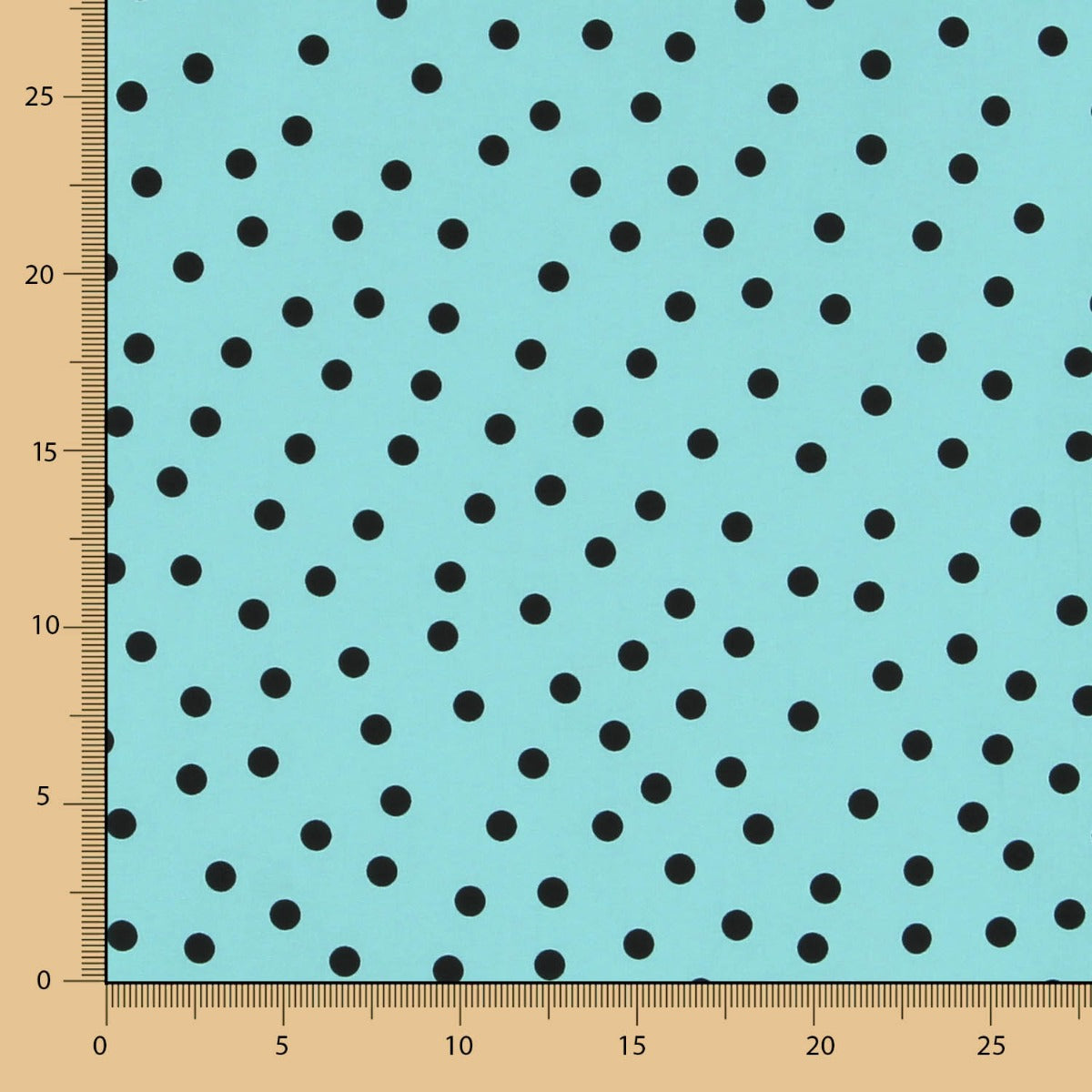 Spandex Polka Dot Popeline Schwarz 7mm Türkis - Ribes y Casals