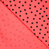 Schwarz Polka Dots Spandex Popeline Schwarz 7mm Coral - Ribes y Casals