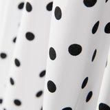 Schwarz gepunktete Spandex-Popeline 7mm Weiß - Ribes y Casals