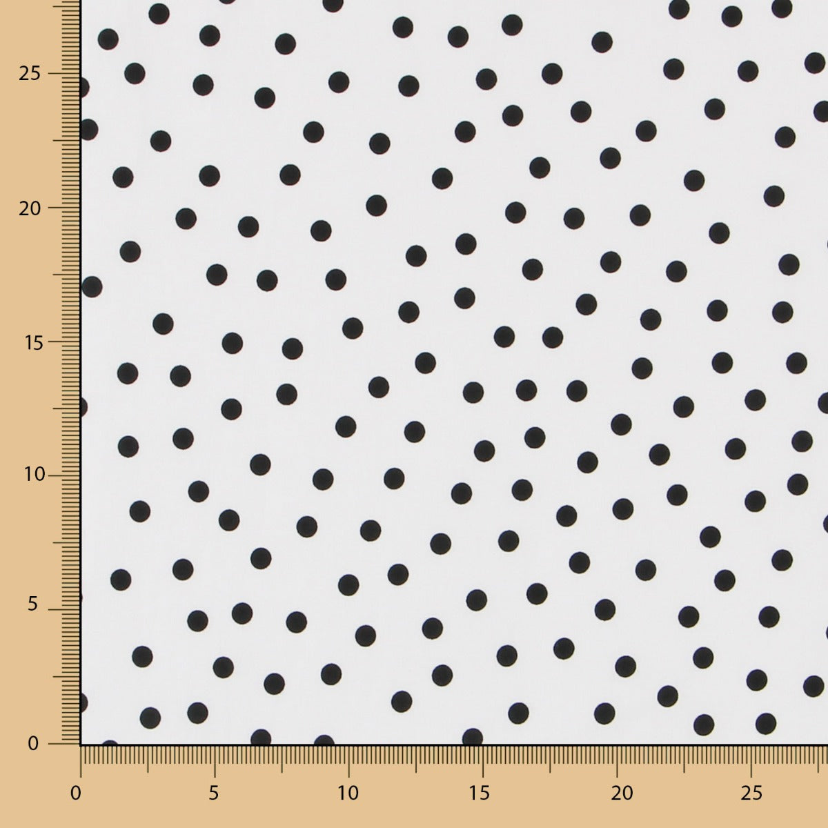 Schwarz gepunktete Spandex-Popeline 7mm Weiß - Ribes y Casals