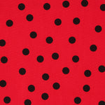 Schwarz Polka Dots Spandex Popeline Schwarz 7mm Rot - Ribes y Casals