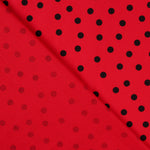 Schwarz Polka Dots Spandex Popeline Schwarz 7mm Rot - Ribes y Casals