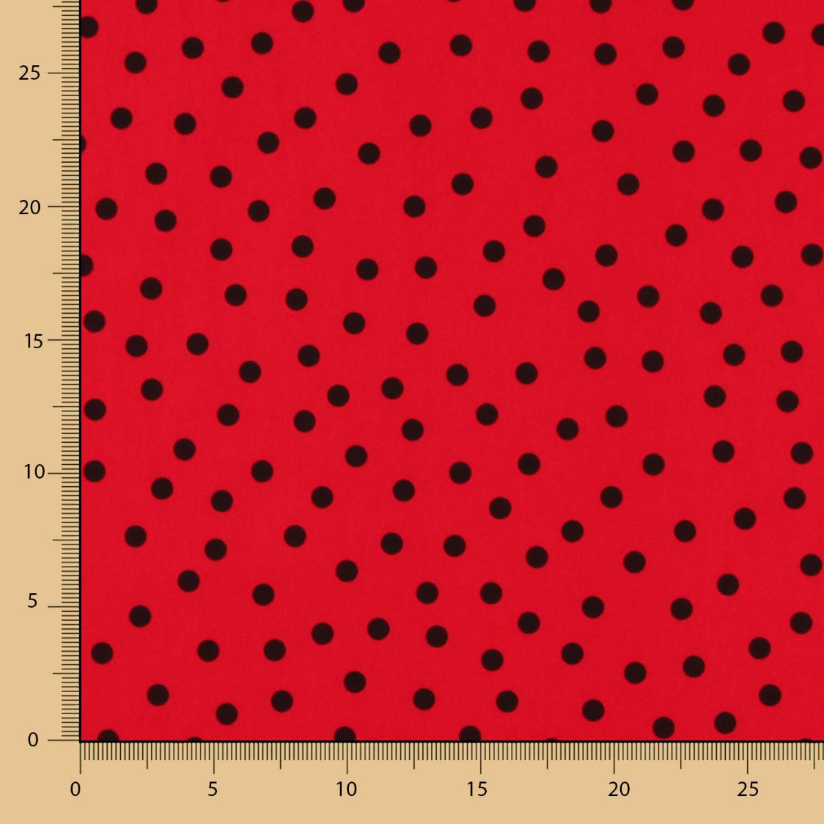 Schwarz Polka Dots Spandex Popeline Schwarz 7mm Rot - Ribes y Casals