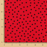 Schwarz Polka Dots Spandex Popeline Schwarz 7mm Rot - Ribes y Casals