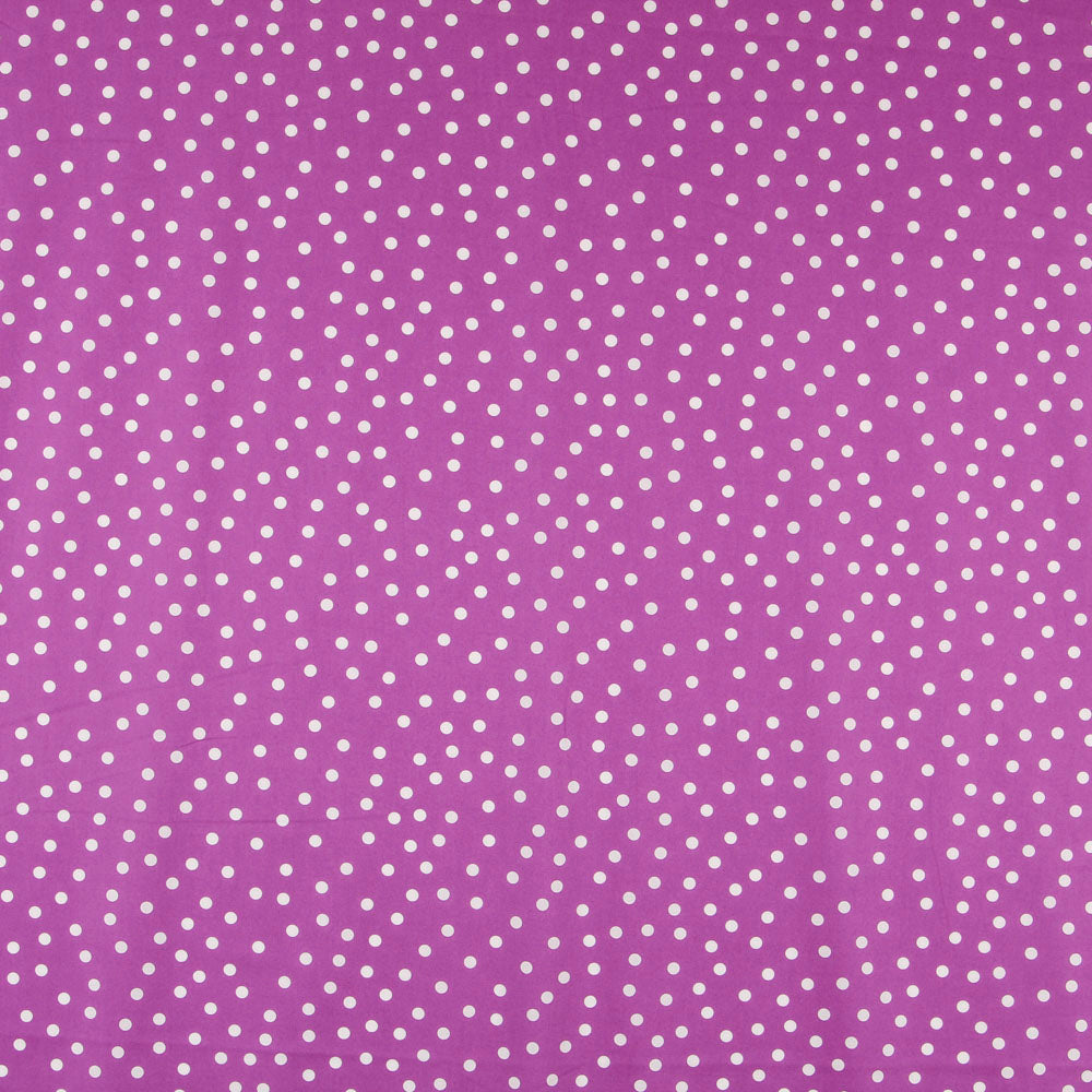 Popeline Spandex Polka Dots Weiß Popeline 7mm Mauve - Ribes y Casals