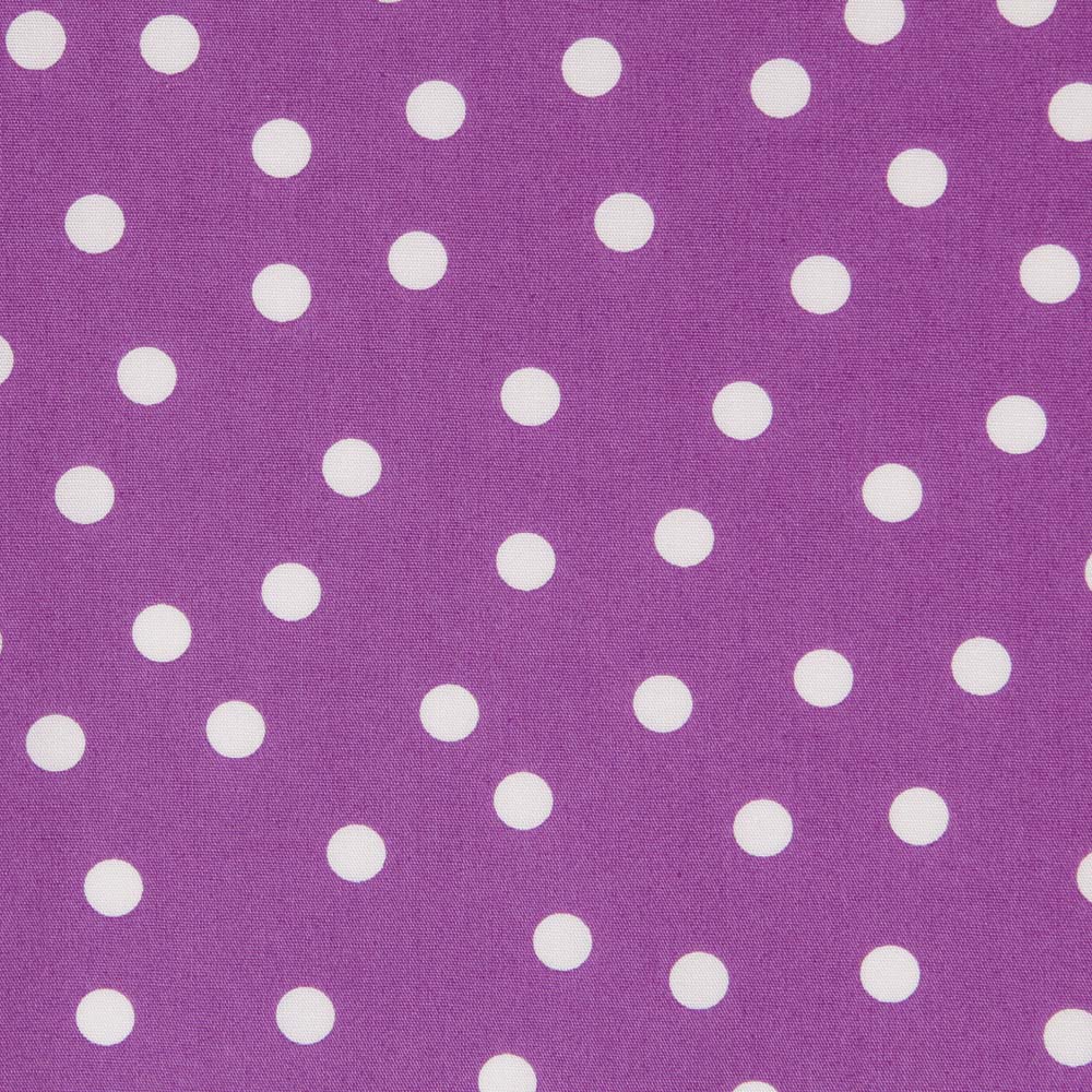 Popeline Spandex Polka Dots Weiß Popeline 7mm Mauve - Ribes y Casals