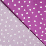 Popeline Spandex Polka Dots Weiß Popeline 7mm Mauve - Ribes y Casals