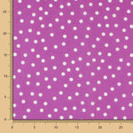 Popeline Spandex Polka Dots Weiß Popeline 7mm Mauve - Ribes y Casals