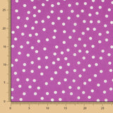 Popeline Spandex Polka Dots Weiß Popeline 7mm Mauve - Ribes y Casals