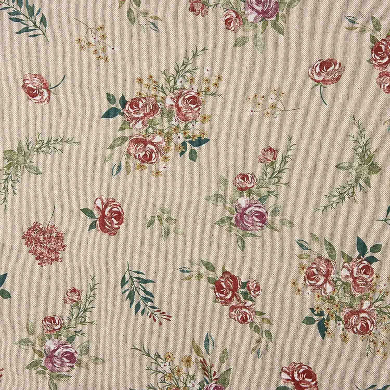 Romantische Leinwand mit Blumenmuster auf Beige - Ribes y Casals