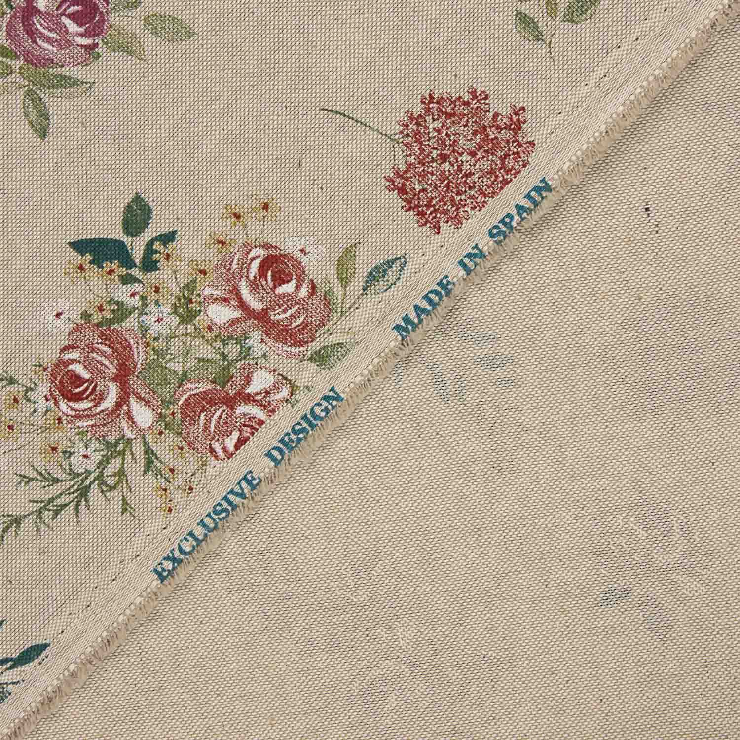 Romantische Leinwand mit Blumenmuster auf Beige - Ribes y Casals