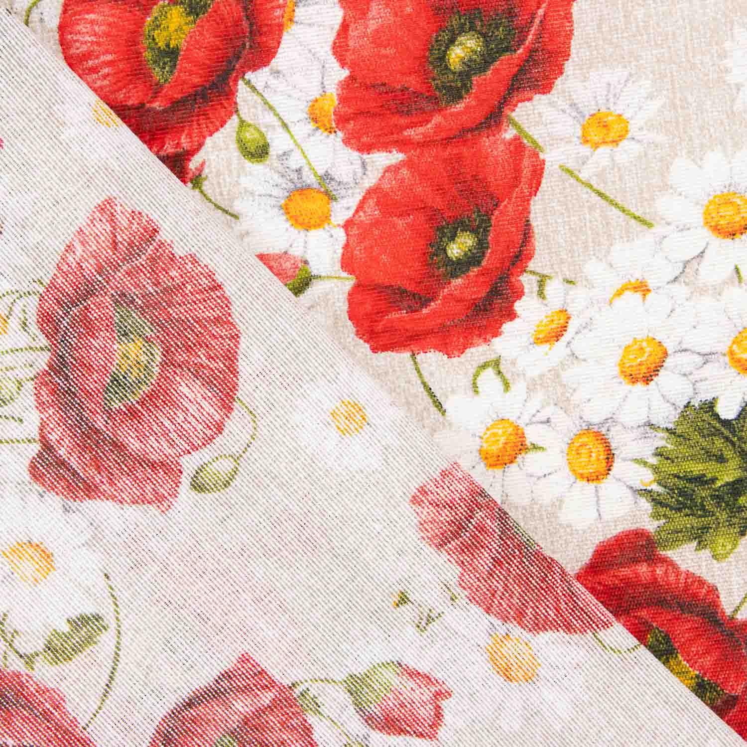 Bedruckte Leinwand Mohnblumen und Gänseblümchen - Ribes y Casals
