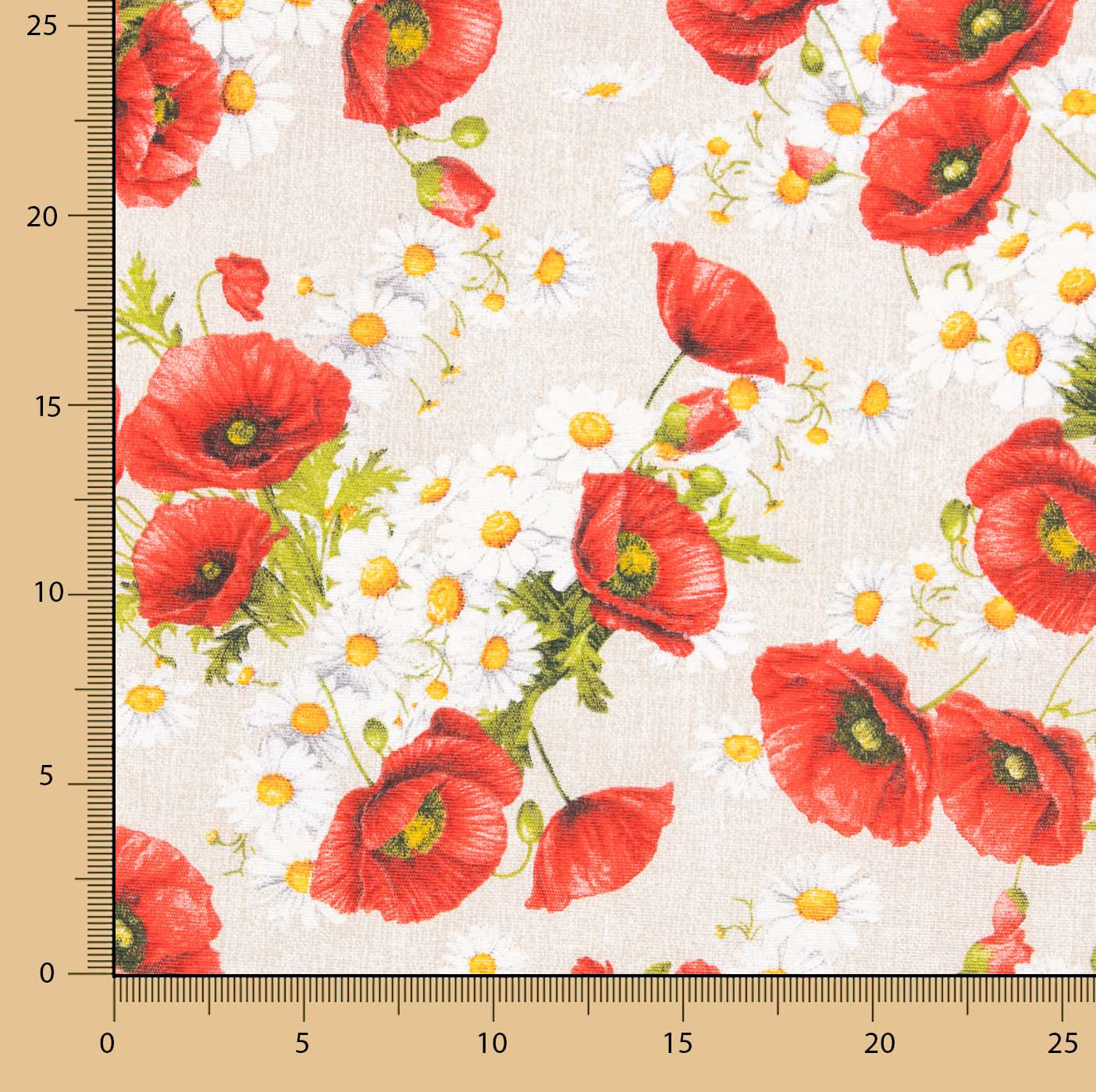Bedruckte Leinwand Mohnblumen und Gänseblümchen - Ribes y Casals