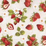 Erdbeeren und Blumen Mehrfarbig bedrucktes Segeltuch - Ribes y Casals