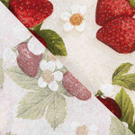 Erdbeeren und Blumen Mehrfarbig bedrucktes Segeltuch - Ribes y Casals
