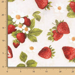 Erdbeeren und Blumen Mehrfarbig bedrucktes Segeltuch - Ribes y Casals