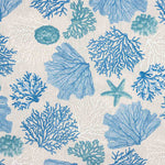 Stoffrest bedruckt Marineblau Korallenblau – verschiedene Maße x Breite 280 cm - Ribes y Casals