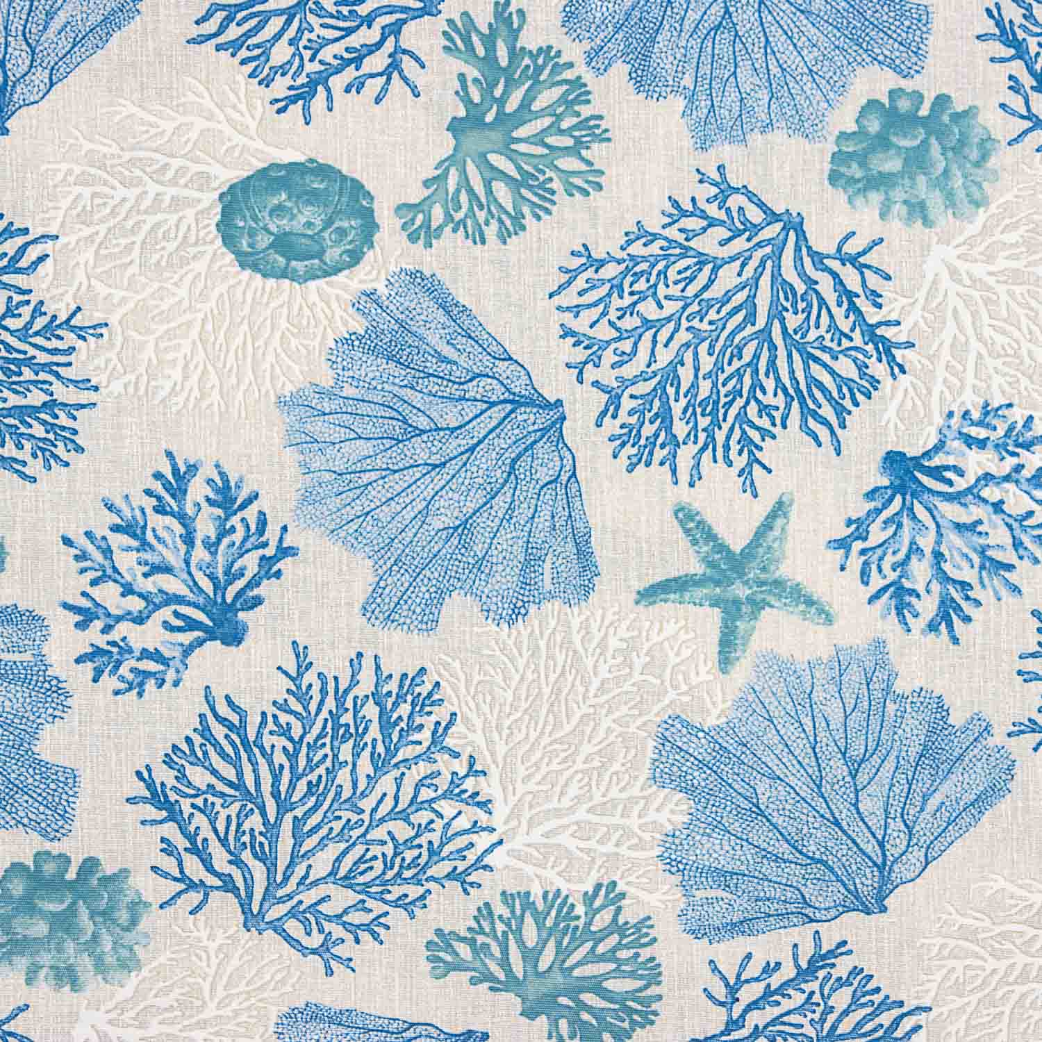 Marine Korallenblau Bedrucktes Segeltuch - Ribes y Casals