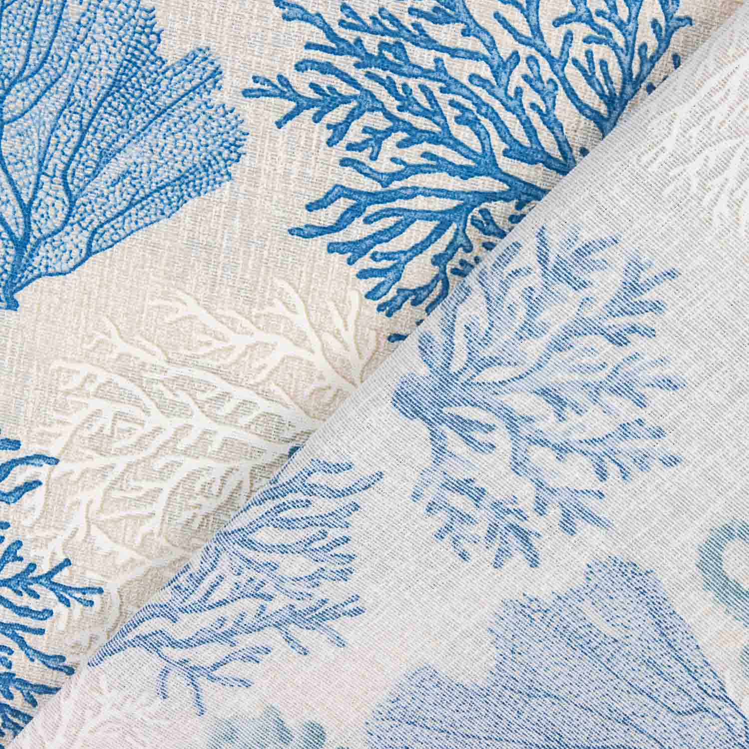 Stoffrest bedruckt Marineblau Korallenblau – verschiedene Maße x Breite 280 cm - Ribes y Casals