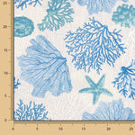 Stoffrest bedruckt Marineblau Korallenblau – verschiedene Maße x Breite 280 cm - Ribes y Casals