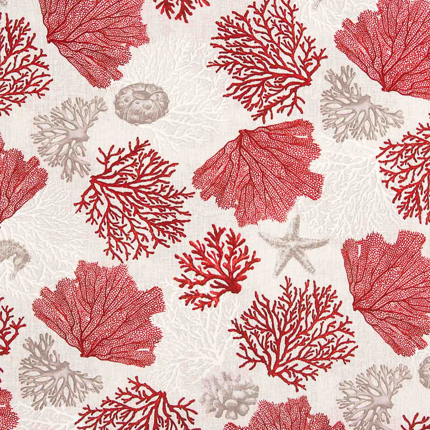 Bedrucktes Segeltuch Marine Korallenrot - Ribes y Casals