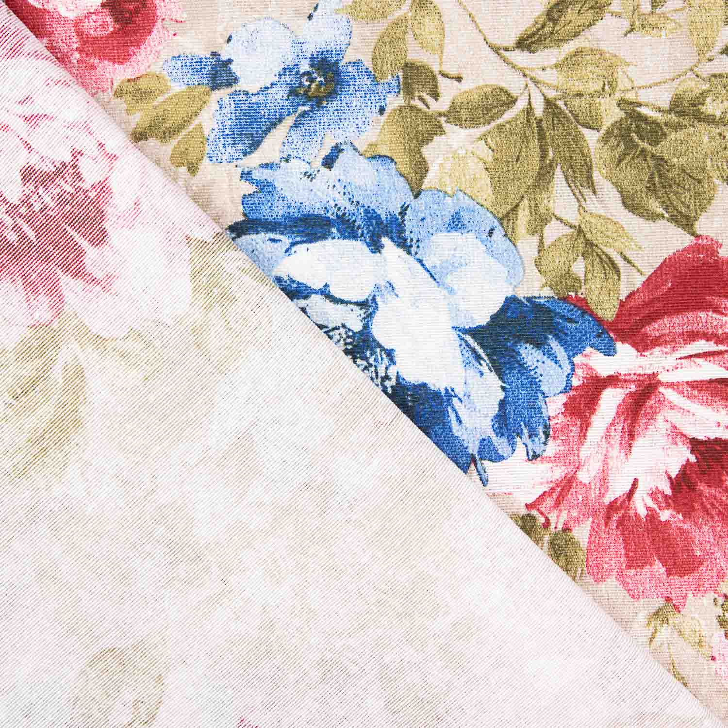 Bedrucktes Segeltuch mit Blumenmuster Provence Blau - Ribes y Casals