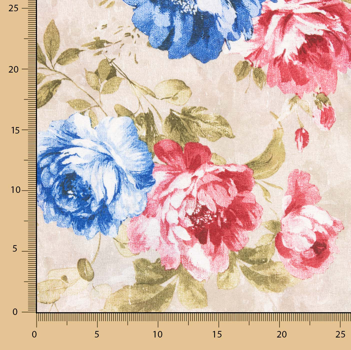 Bedrucktes Segeltuch mit Blumenmuster Provence Blau - Ribes y Casals