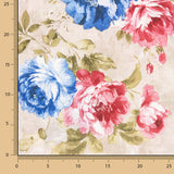 Bedrucktes Segeltuch mit Blumenmuster Provence Blau - Ribes y Casals