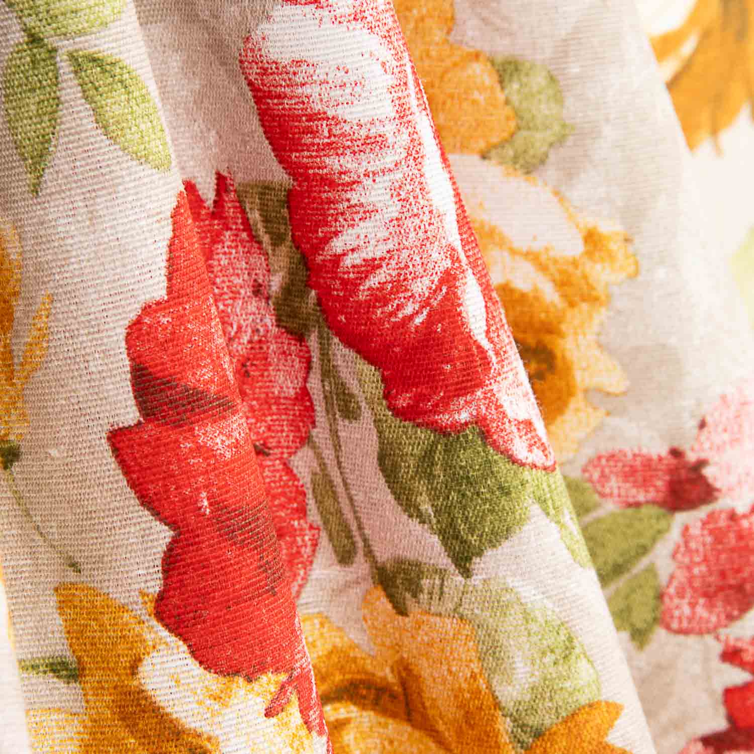 Bedrucktes Segeltuch mit Blumenmuster Provence Rot - Ribes y Casals