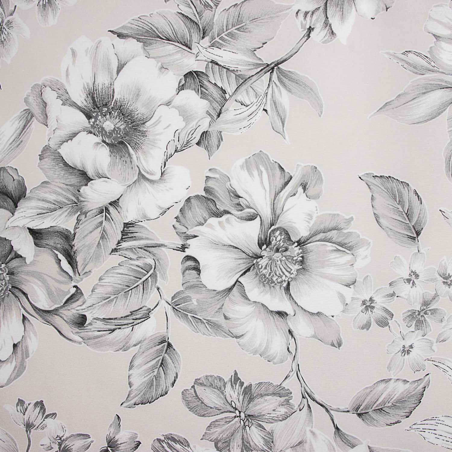Segeltuch Bedruckte Blumen Elegant Grau - Ribes y Casals