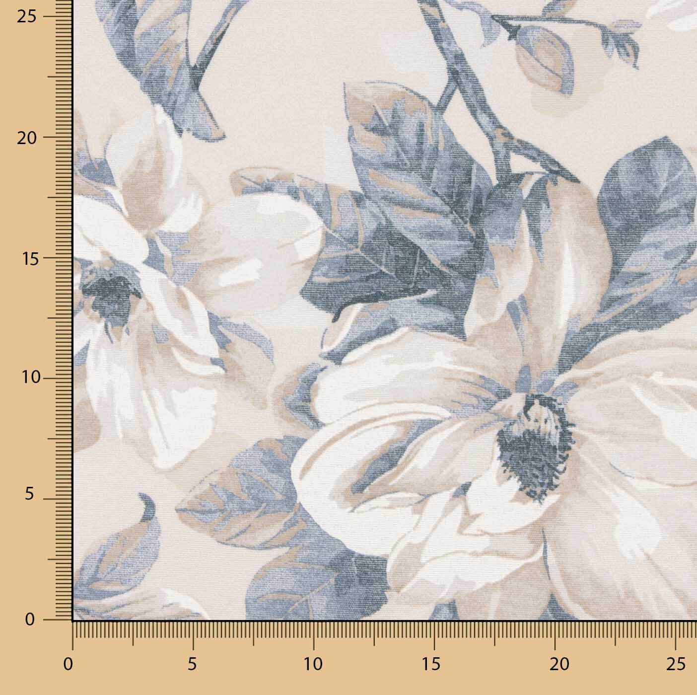 Bedrucktes Canvas mit Aquarellmuster in Blau und Beige - Ribes y Casals
