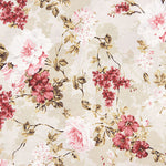 Canvas mit romantischem Blumenmuster in Rosa und Dunkelrot - Ribes y Casals