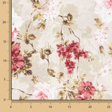 Canvas mit romantischem Blumenmuster in Rosa und Dunkelrot - Ribes y Casals
