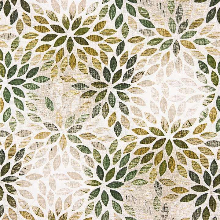Bedrucktes Canvas mit grünem Blättermuster und Blattrosen - Ribes y Casals