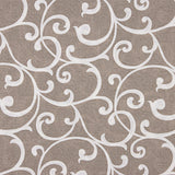 Bedrucktes Canvas mit ornamentalen Zweigen in Beige und Weiß - Ribes y Casals