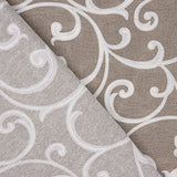 Bedrucktes Canvas mit ornamentalen Zweigen in Beige und Weiß - Ribes y Casals
