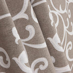 Bedrucktes Canvas mit ornamentalen Zweigen in Beige und Weiß - Ribes y Casals