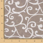 Bedrucktes Canvas mit ornamentalen Zweigen in Beige und Weiß - Ribes y Casals