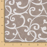 Bedrucktes Canvas mit ornamentalen Zweigen in Beige und Weiß - Ribes y Casals