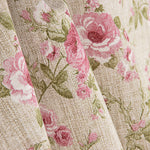 Bedrucktes Canvas mit Rosenmuster auf rosa Hintergrund im Look von Leinenstoff - Ribes y Casals