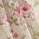 Bedrucktes Canvas mit Rosenmuster auf rosa Hintergrund im Look von Leinenstoff - Ribes y Casals