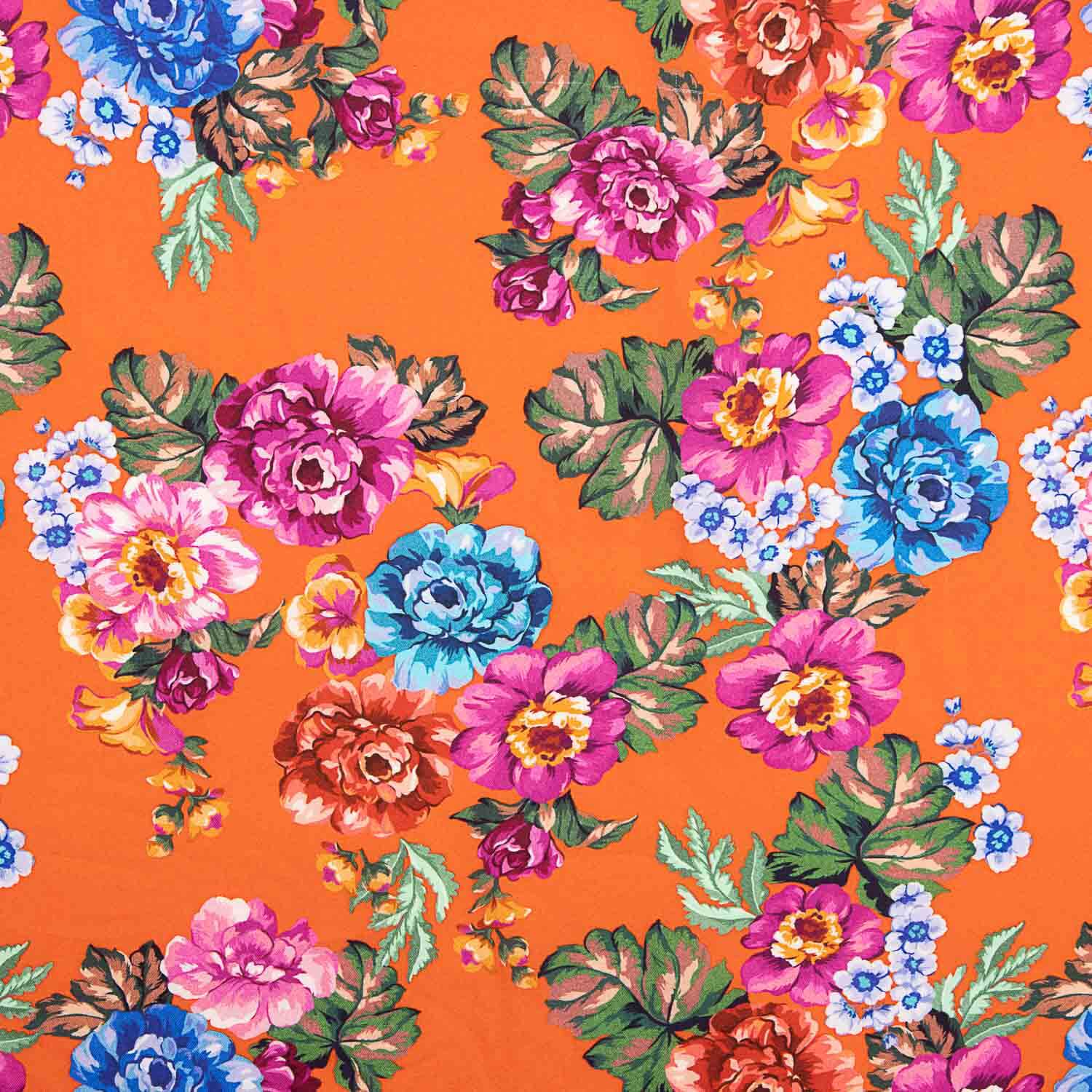 Bedruckte Viskose mit Gartenblumen-Muster von Coralia - Ribes y Casals