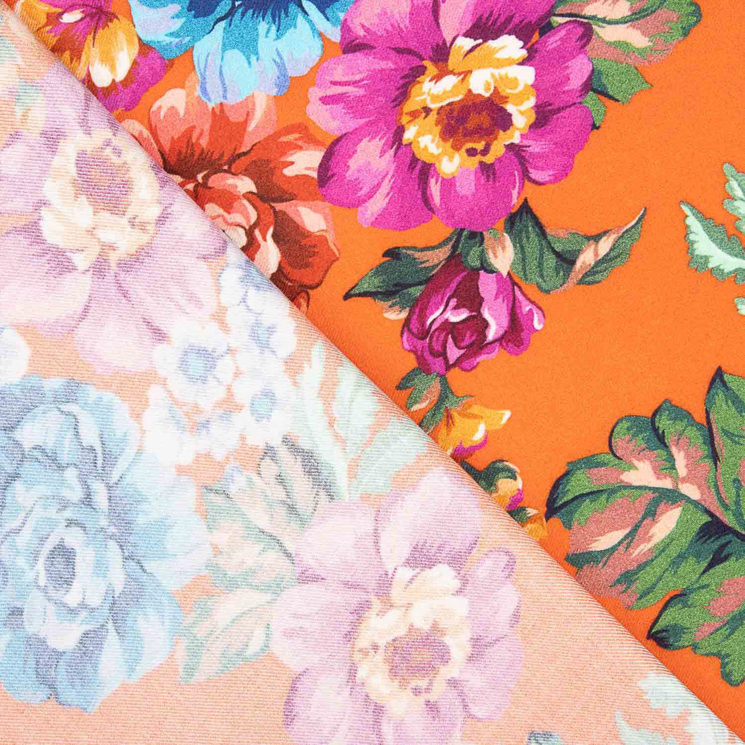 Bedruckte Viskose mit Gartenblumen-Muster von Coralia - Ribes y Casals