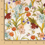 Viskose-Reststück mit zartem botanischem Blumenmuster – verschiedene Maße x Breite 140 cm - Ribes y Casals