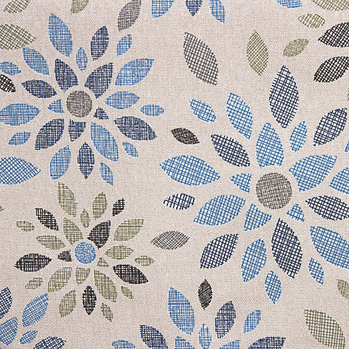 Tischdecke mit Blumenmuster, blaues Mosaik, beschichtet - Ribes y Casals