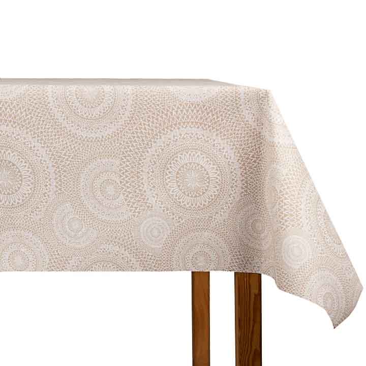 Mandalas-Tischdecke mit Harzbeschichtung, beige - Ribes y Casals